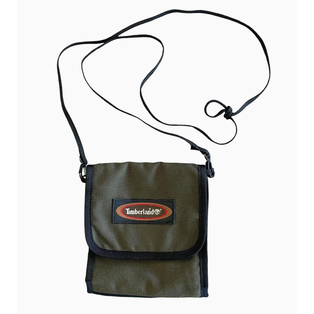 TIMBERLAND Men's Olive Green Canvas Sling Security Waterproof Small Outdoor Bag